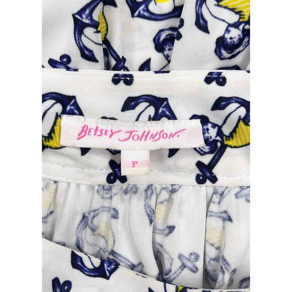 Betsey Johnson Vintage Sailor Anchor Print Boatneck Dress Size P (XS) - Picture 7 of 11